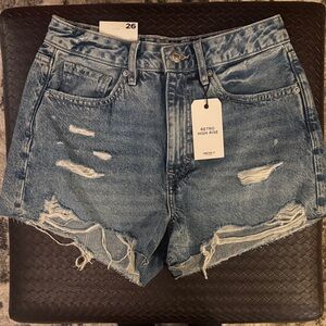 Forever 21 Blue Distressed Jean Shorts